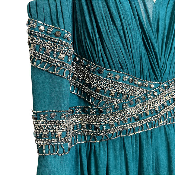 JS Collections Women's Gown Dress Sleeveless V-Neck Prom Gala Bridal Sequins 16 - Picture 10 of 14